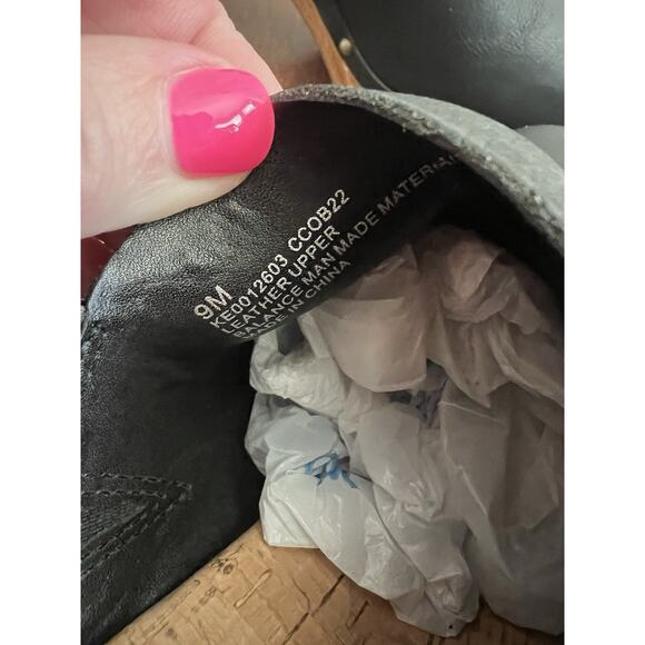 KORK-EASE Darby Black Leather Woodgrain Platform Slingback Clogs Shoes Sz 9M - Picture 11 of 13